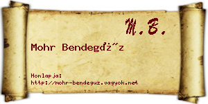 Mohr Bendegúz névjegykártya